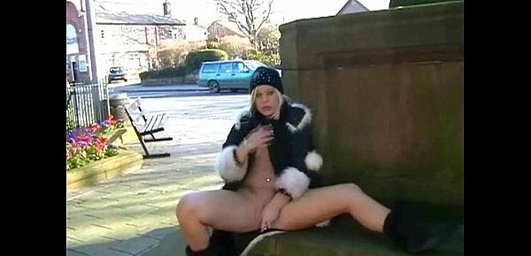  Masturbation in public with blonde teen welsh babe Loz in uk outdoor nudity and